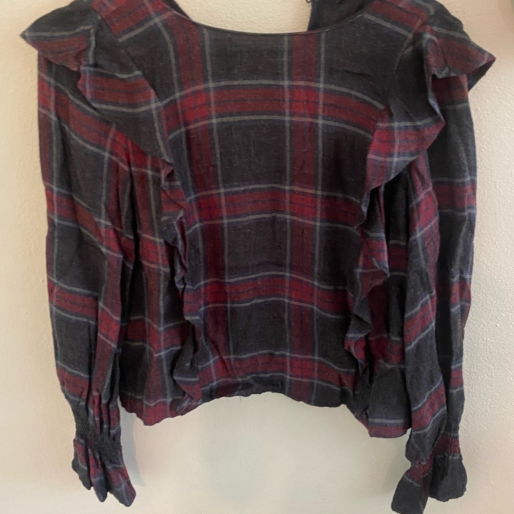 Plaid Zara Top